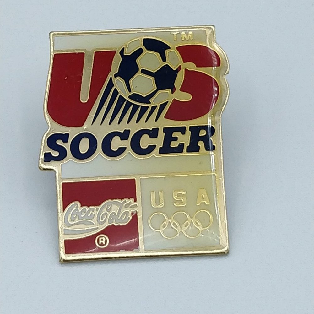 Vintage Team USA Soccer Olympic Pin Coca Cola Coke